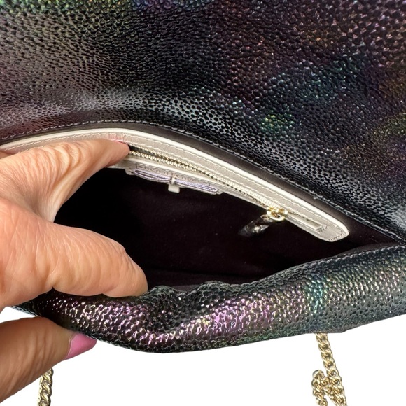 Henri Bendel Devon Petrol Convertible Clutch Crossbody Bag with Dustbag NWT - Picture 8 of 14